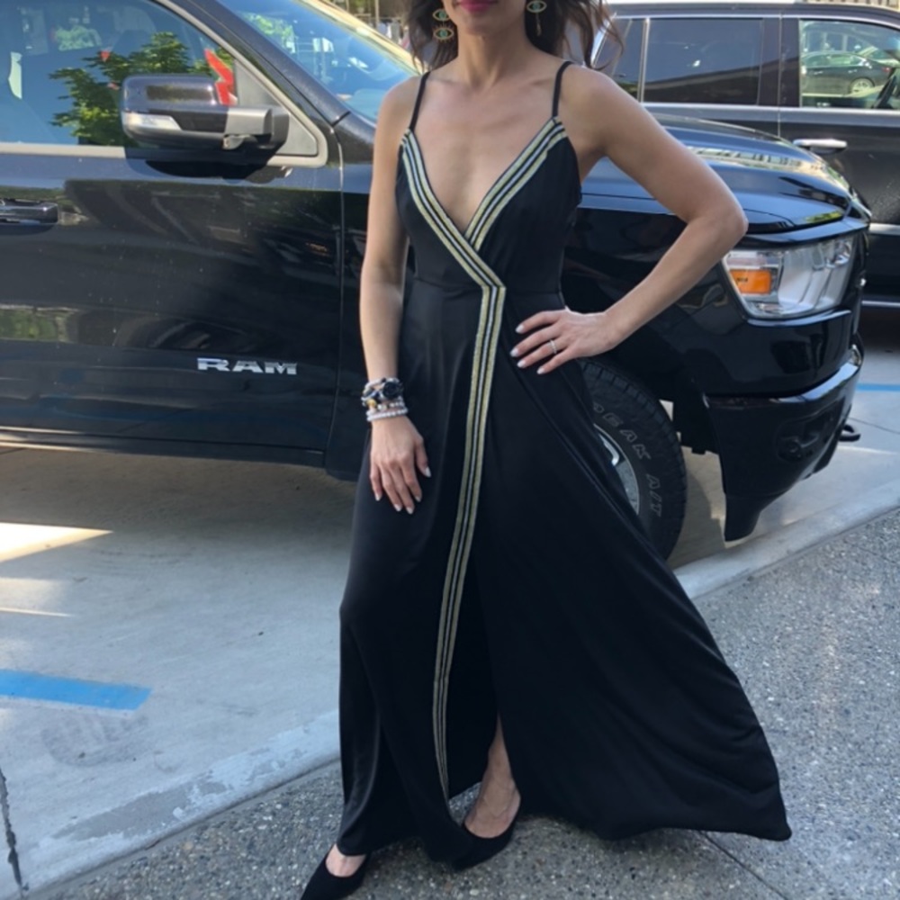 Black and gold dress